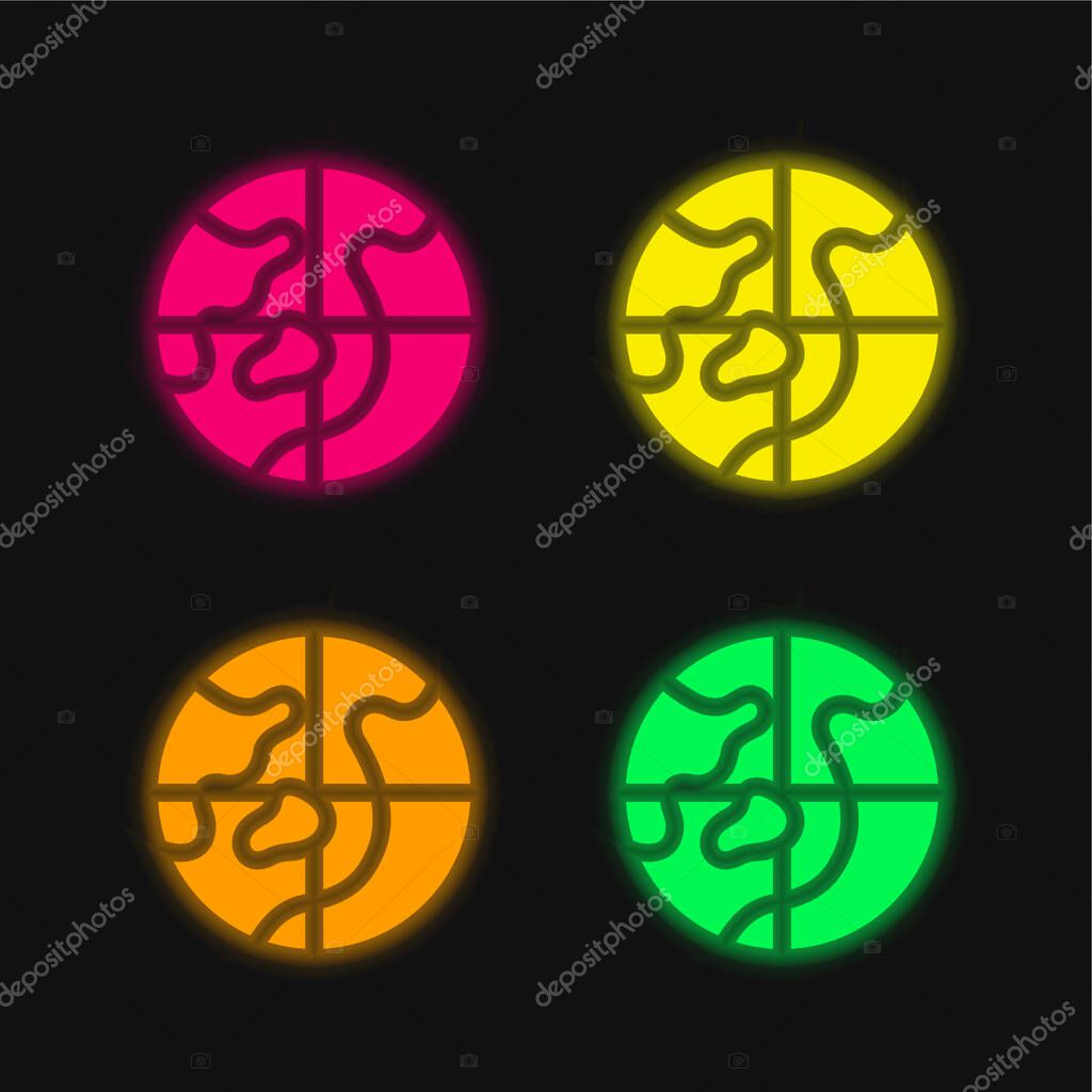 Arctic four color glowing neon vector icon