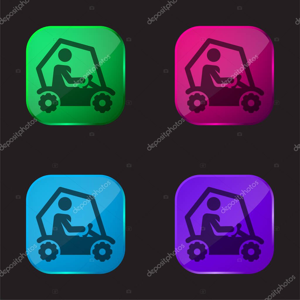 All Terrain four color glass button icon
