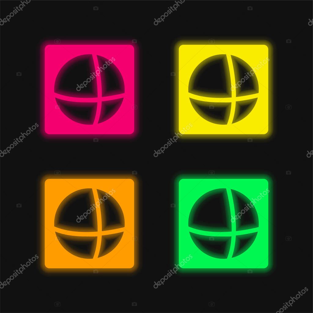 Ads Of The World Logo four color glowing neon vector icon