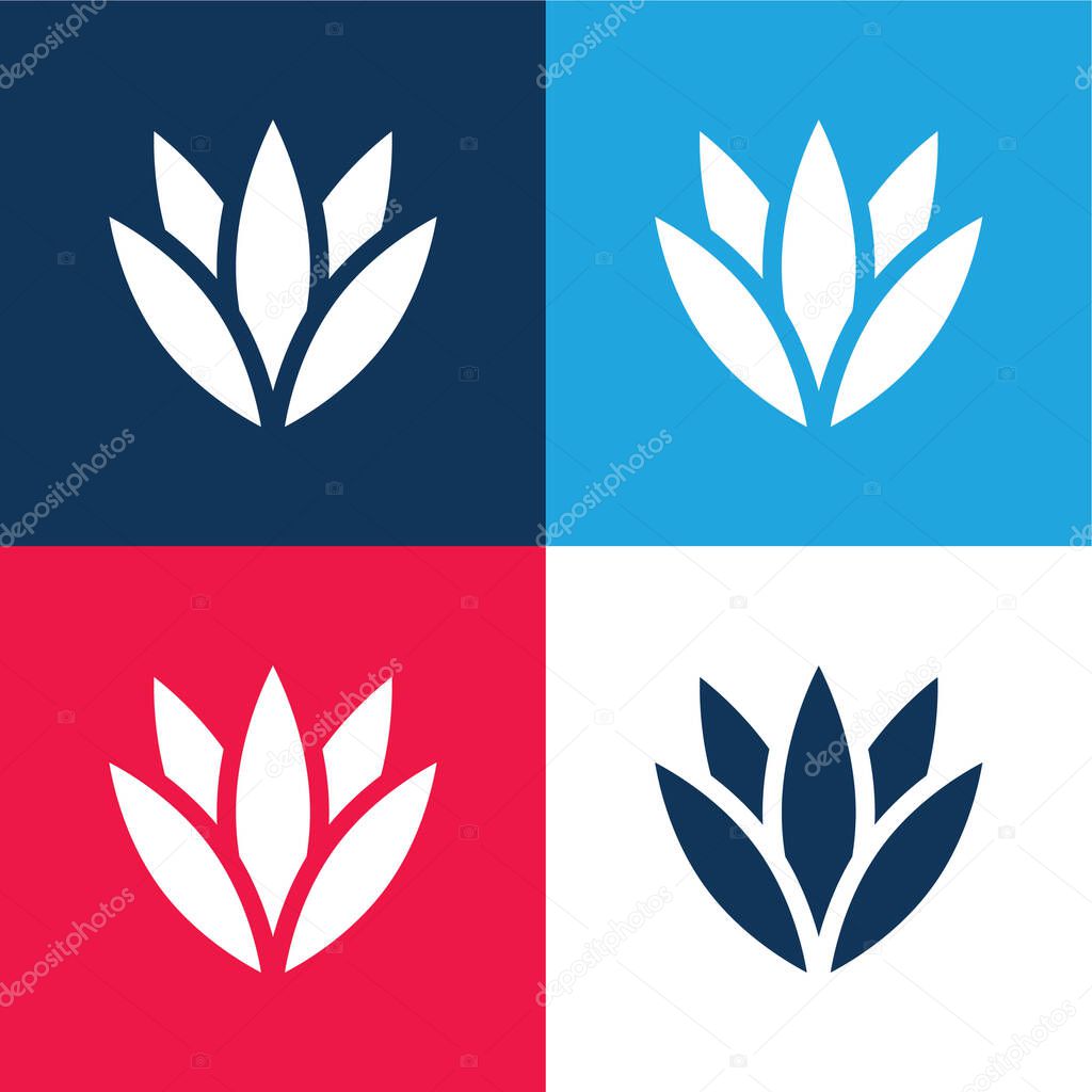 Agave blue and red four color minimal icon set