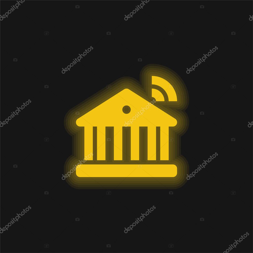 Banking yellow glowing neon icon