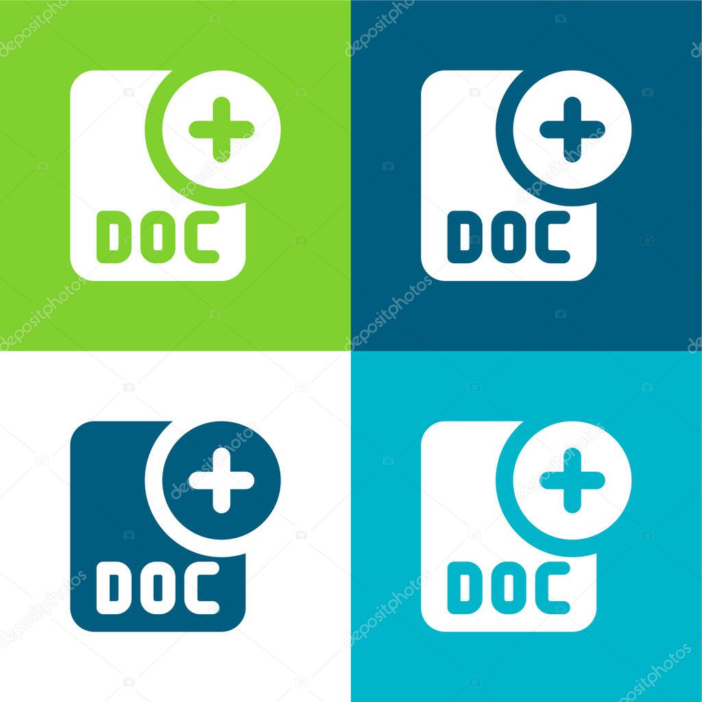 Add Flat four color minimal icon set