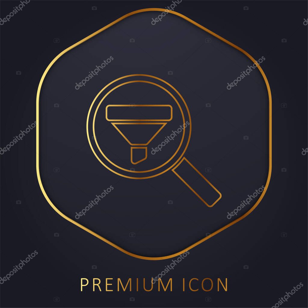 Analytics golden line premium logo or icon