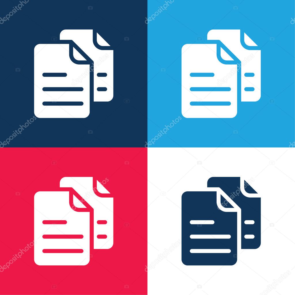 Archives blue and red four color minimal icon set