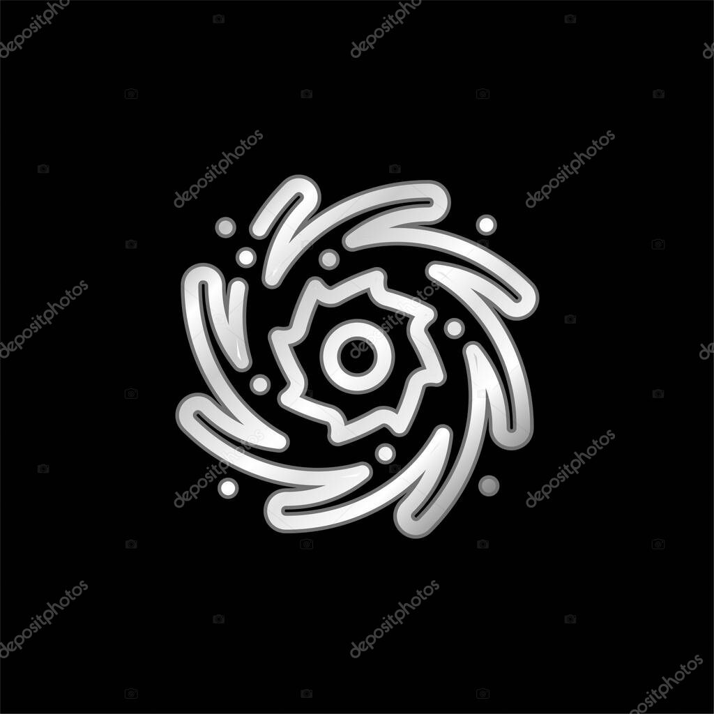 Black Hole silver plated metallic icon