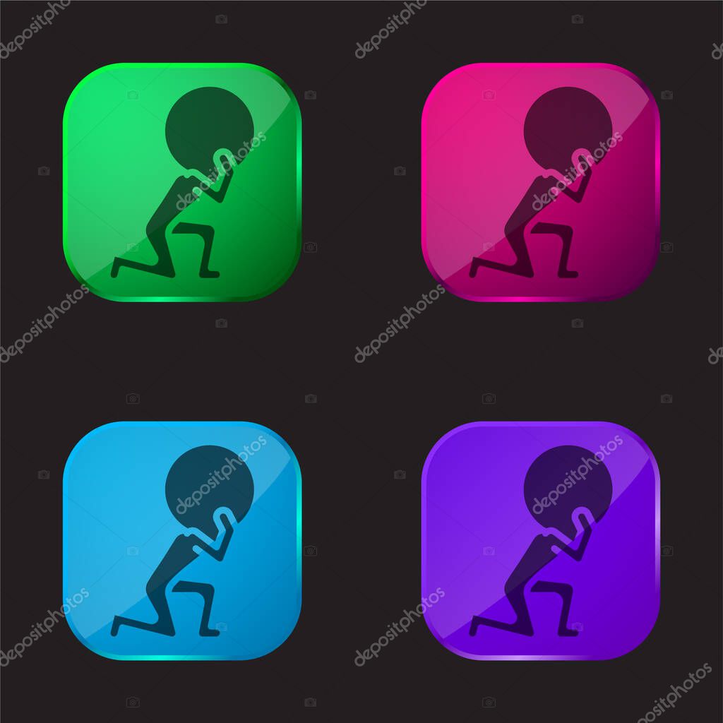 Atlas four color glass button icon