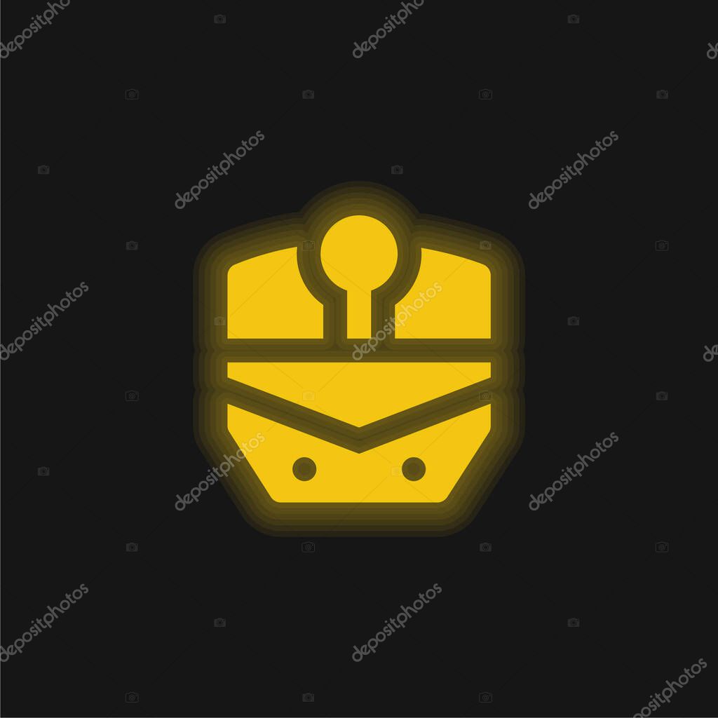 Boat yellow glowing neon icon