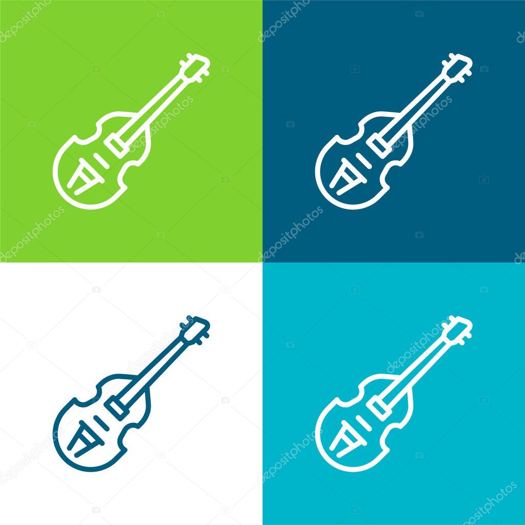 Bass Flat four color minimal icon set
