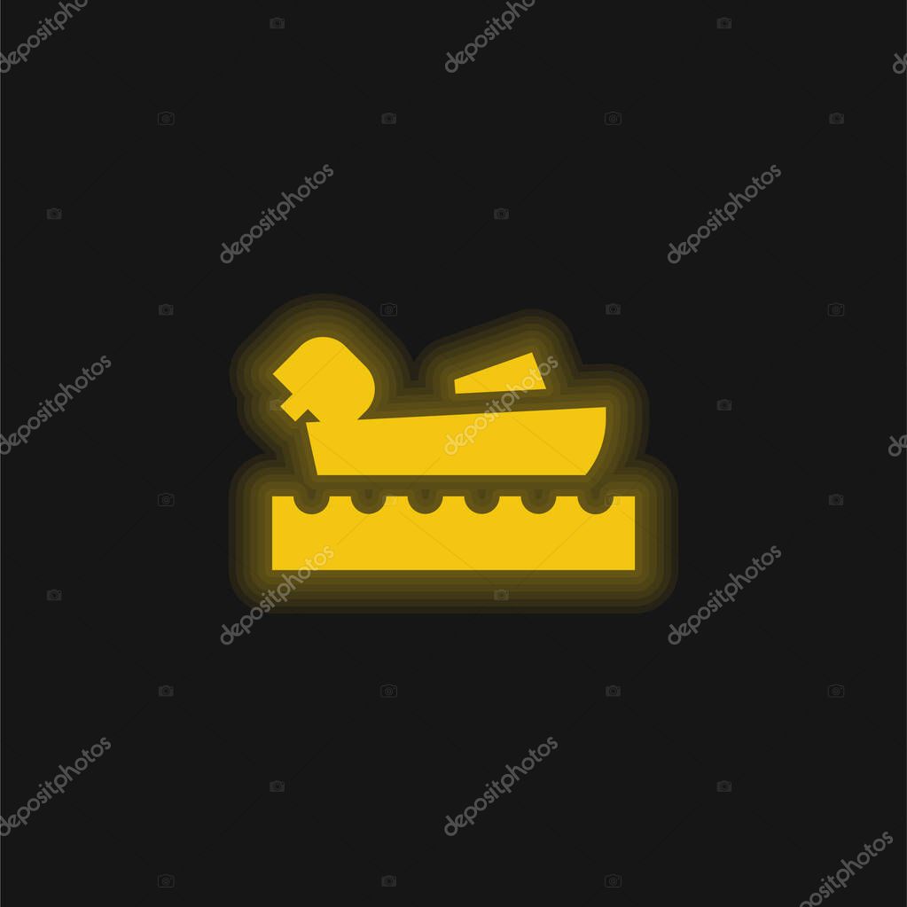 Nautica giallo brillante icona al neon