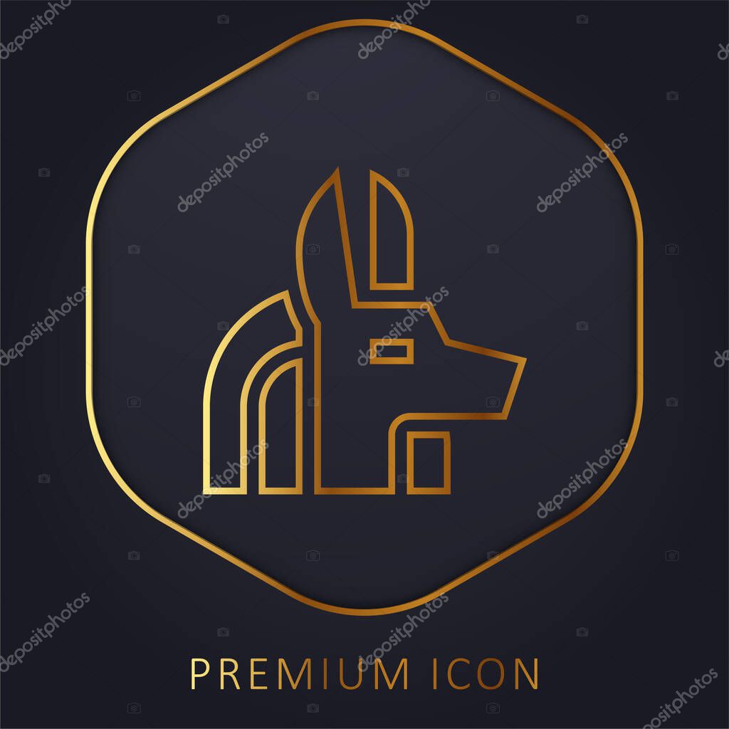Anubis golden line premium logo or icon