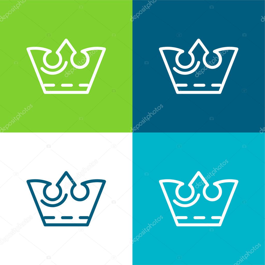 Crown Flat four color minimal icon set
