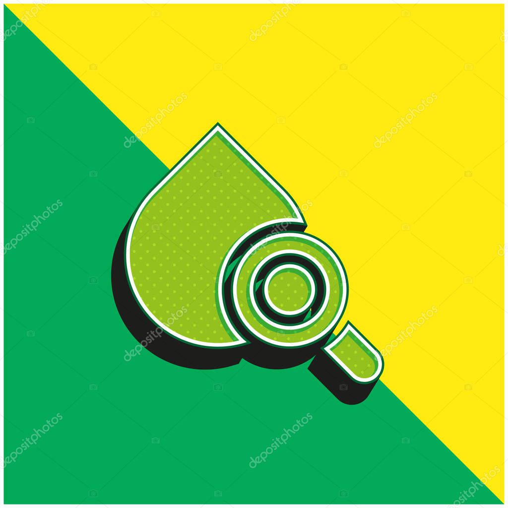 Blood Green and yellow modern 3d vector icon logo