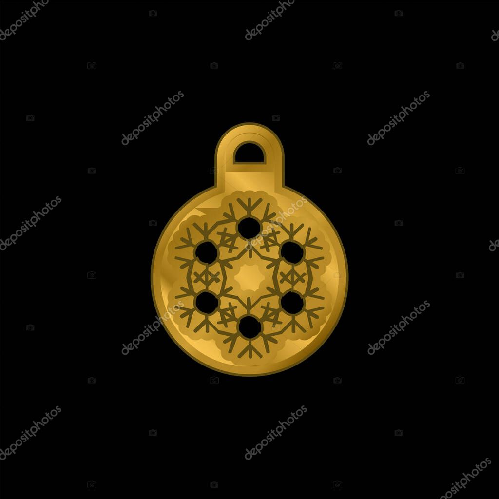 Bauble gold plated metalic icon or logo vector
