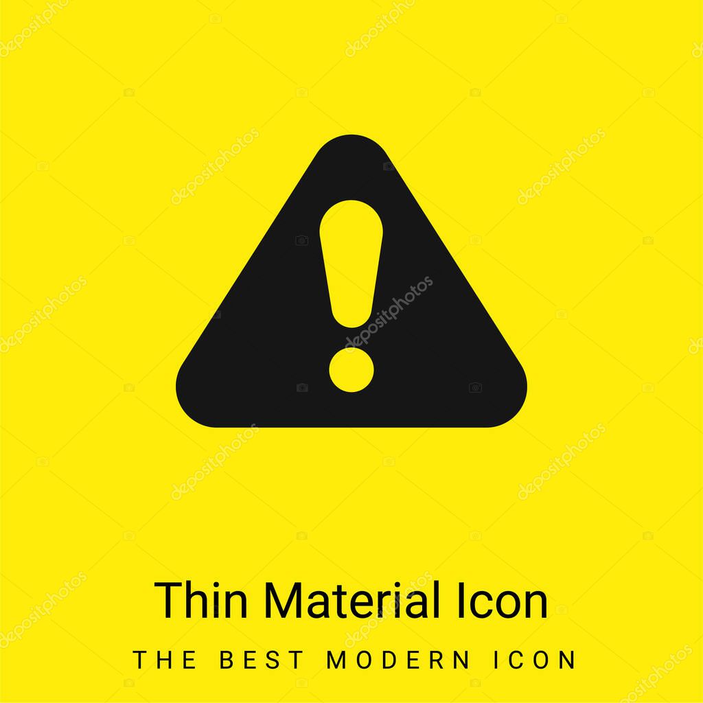 Alert minimal bright yellow material icon
