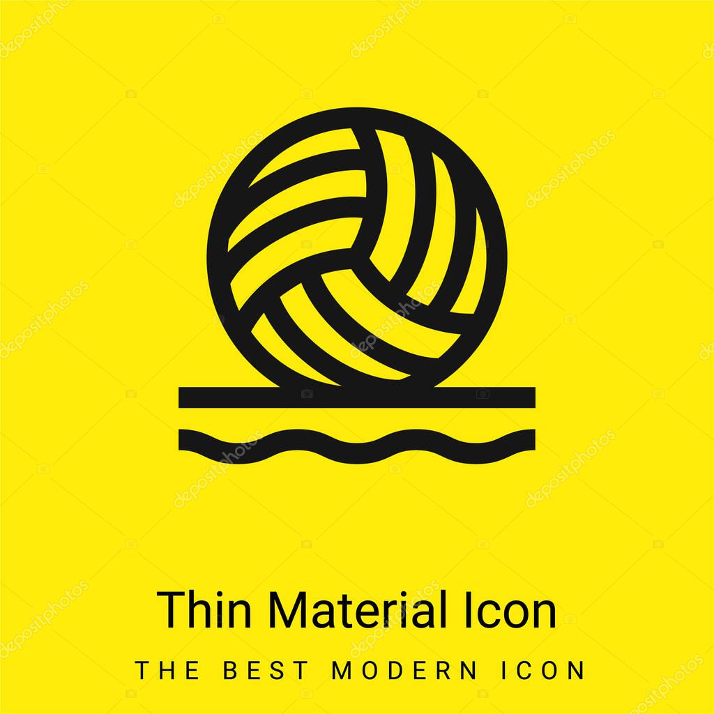 Beach Volleyball minimal bright yellow material icon