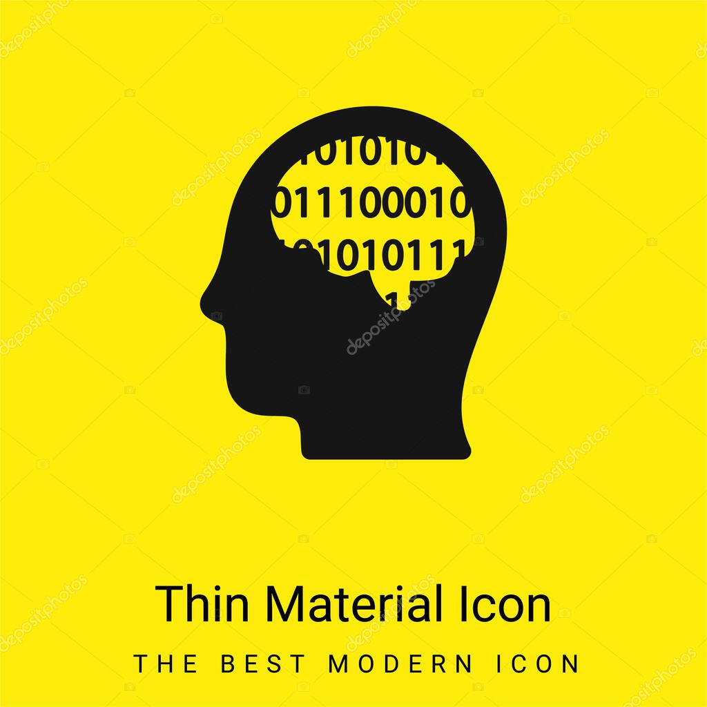 Binary Thinking minimal bright yellow material icon