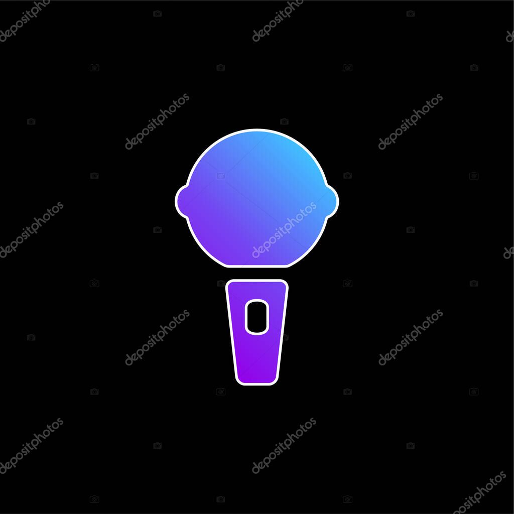 Big Karaoke Microphone blue gradient vector icon