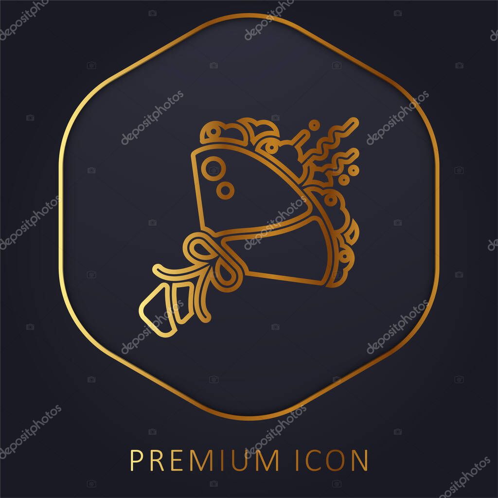 Bouquet golden line premium logo or icon