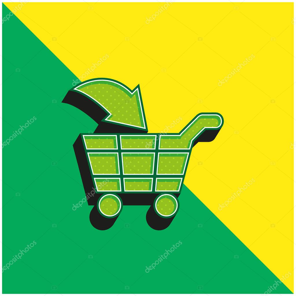 Add To Cart Commercial Symbol Green and yellow modern 3d vector icon logo