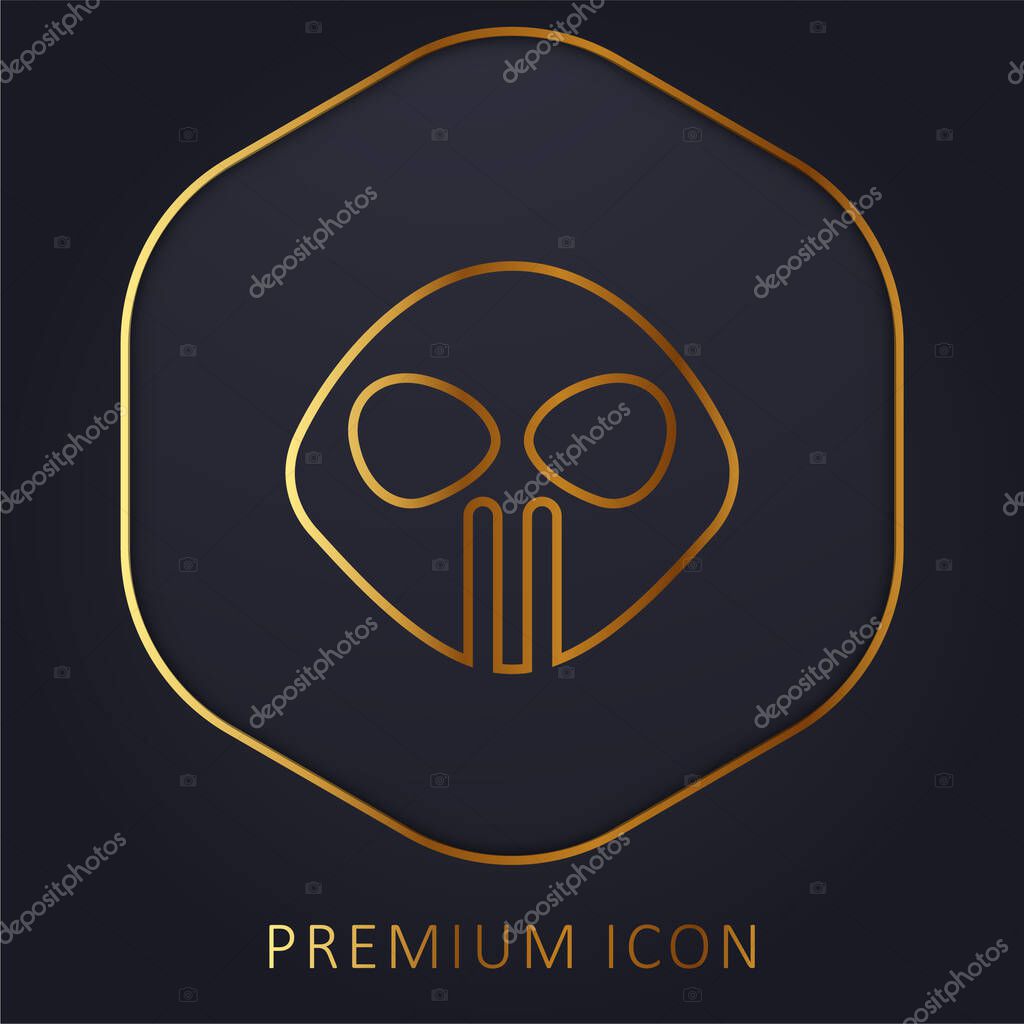 Alien golden line premium logo or icon