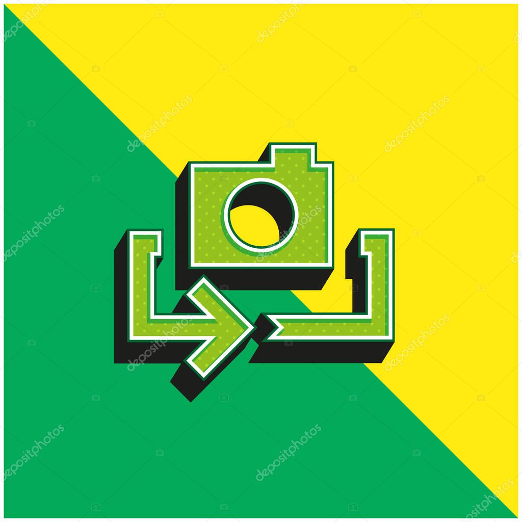 Arrow Green and yellow modern 3d vector icon logo
