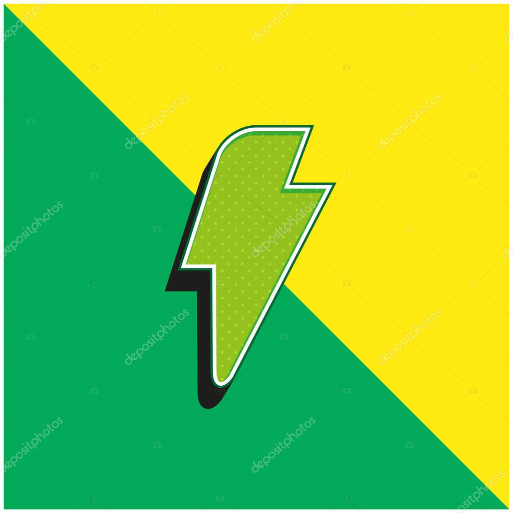 Black Lightning Green and yellow modern 3d vector icon logo