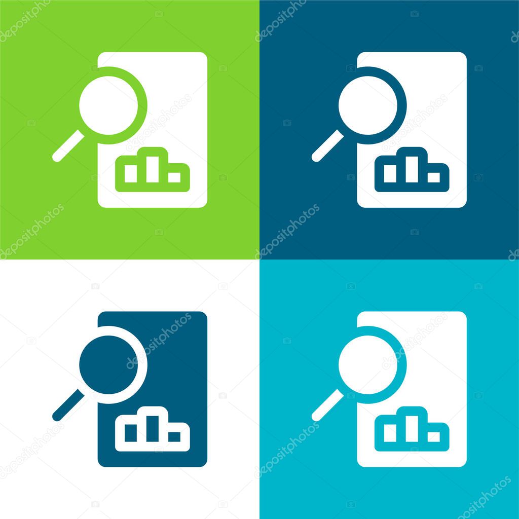 Analysis Flat four color minimal icon set
