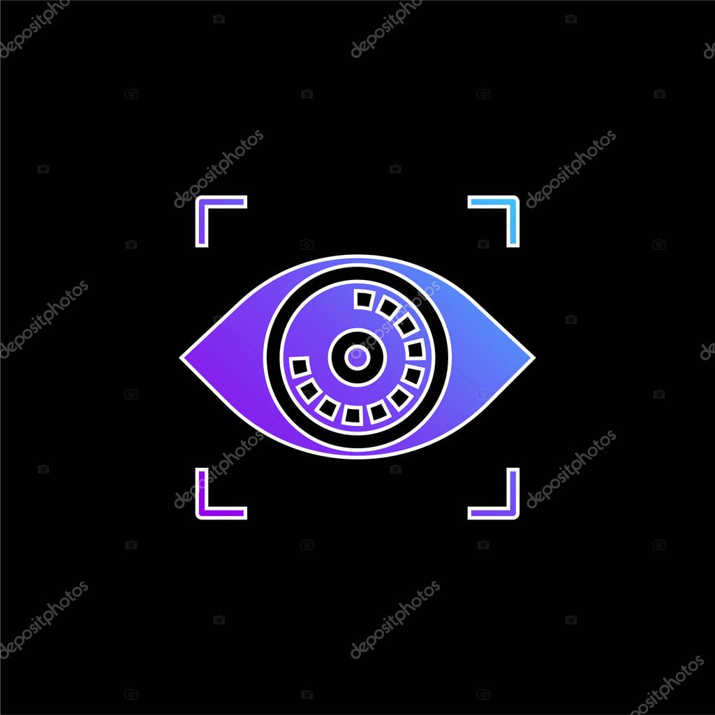 Biometric Recognition blue gradient vector icon
