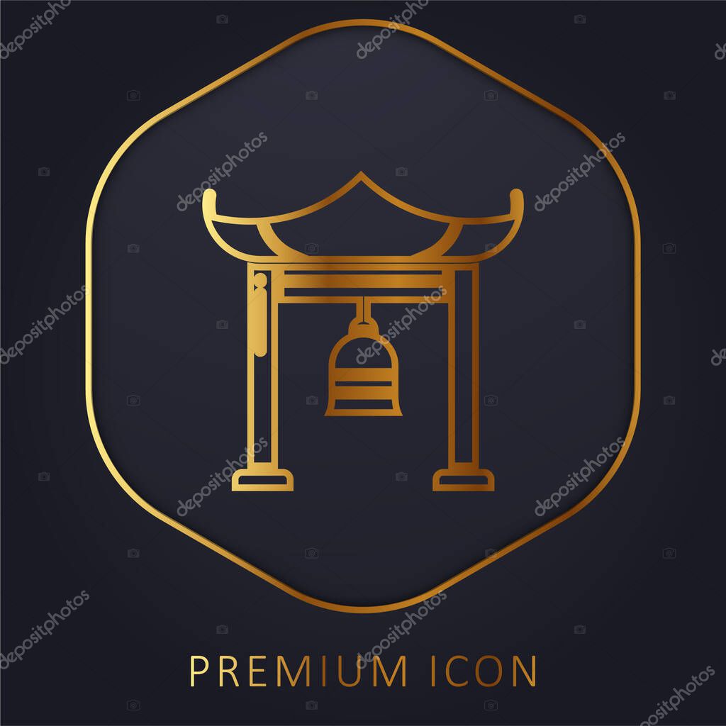 Bell golden line premium logo or icon