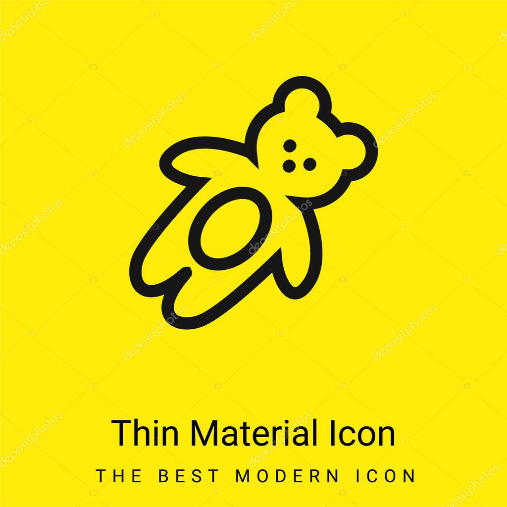 Bear Toy minimal bright yellow material icon