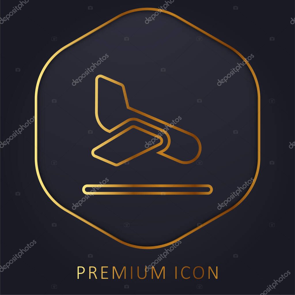 Arrival golden line premium logo or icon