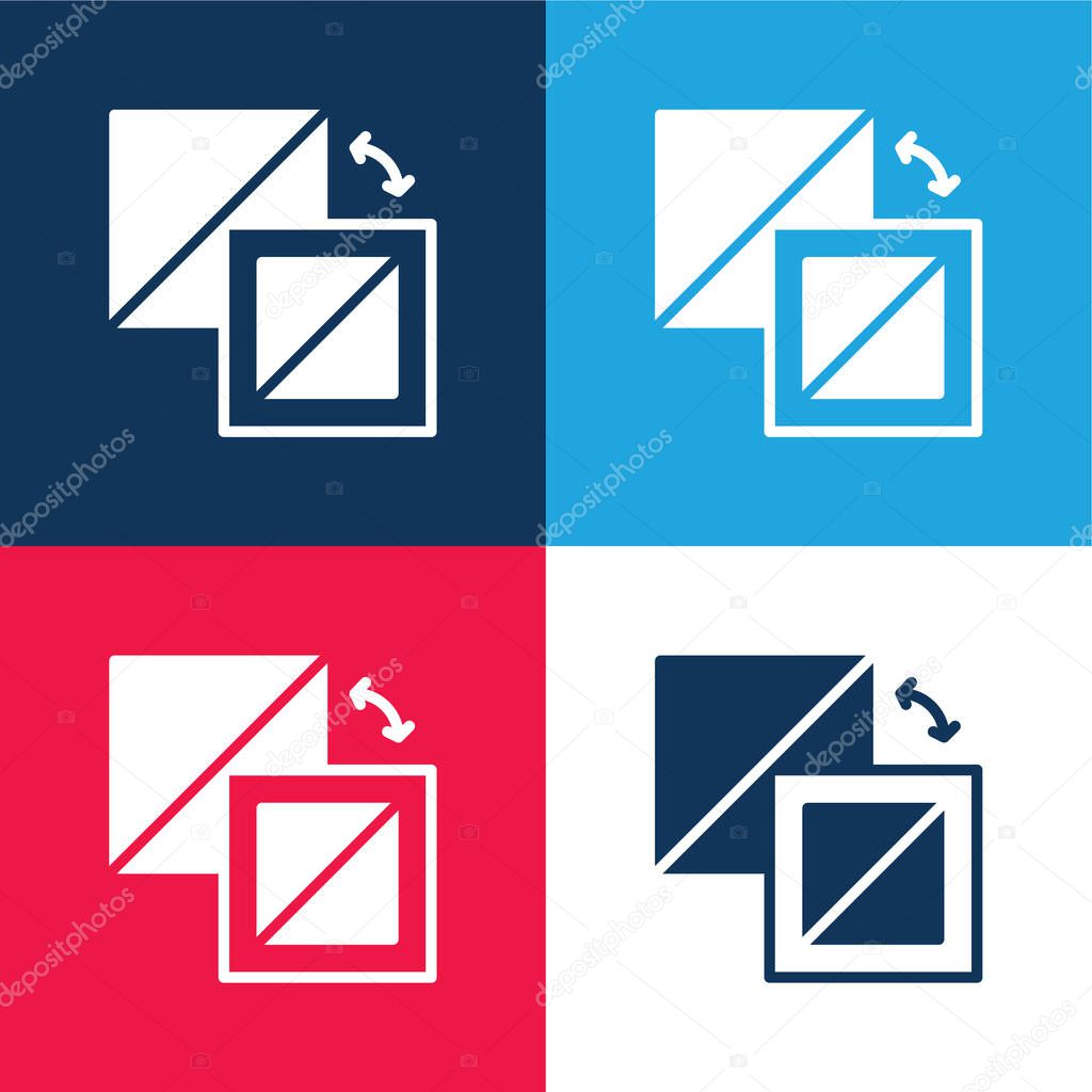 Background blue and red four color minimal icon set
