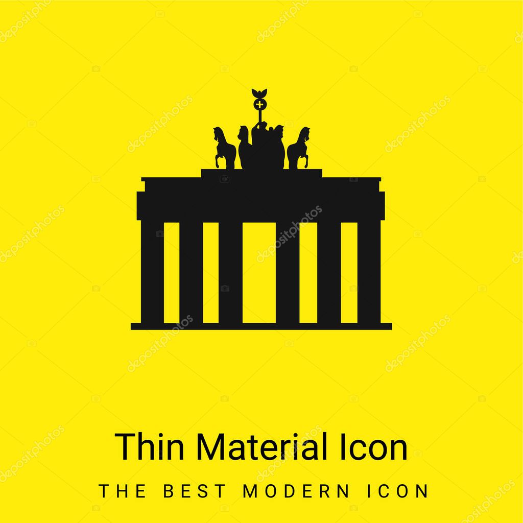 Brandenburg Gate minimal bright yellow material icon