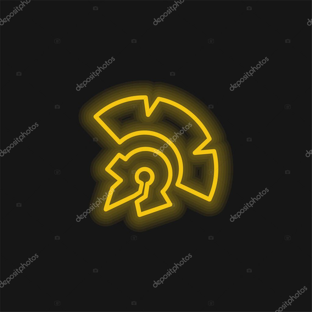 Antique Indian Piece Of A Museum yellow glowing neon icon