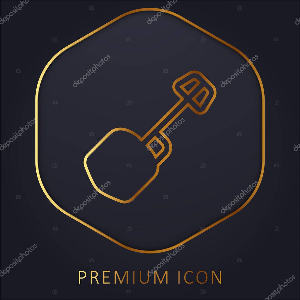 Big Shovel golden line premium logo or icon