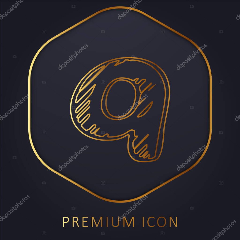 Ask Sketched Logo golden line premium logo or icon