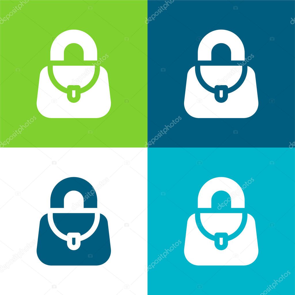 Accessory Flat four color minimal icon set