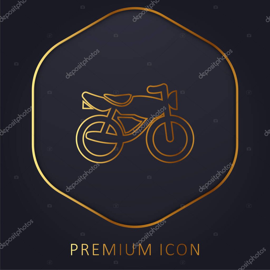 Black Motorbike golden line premium logo or icon