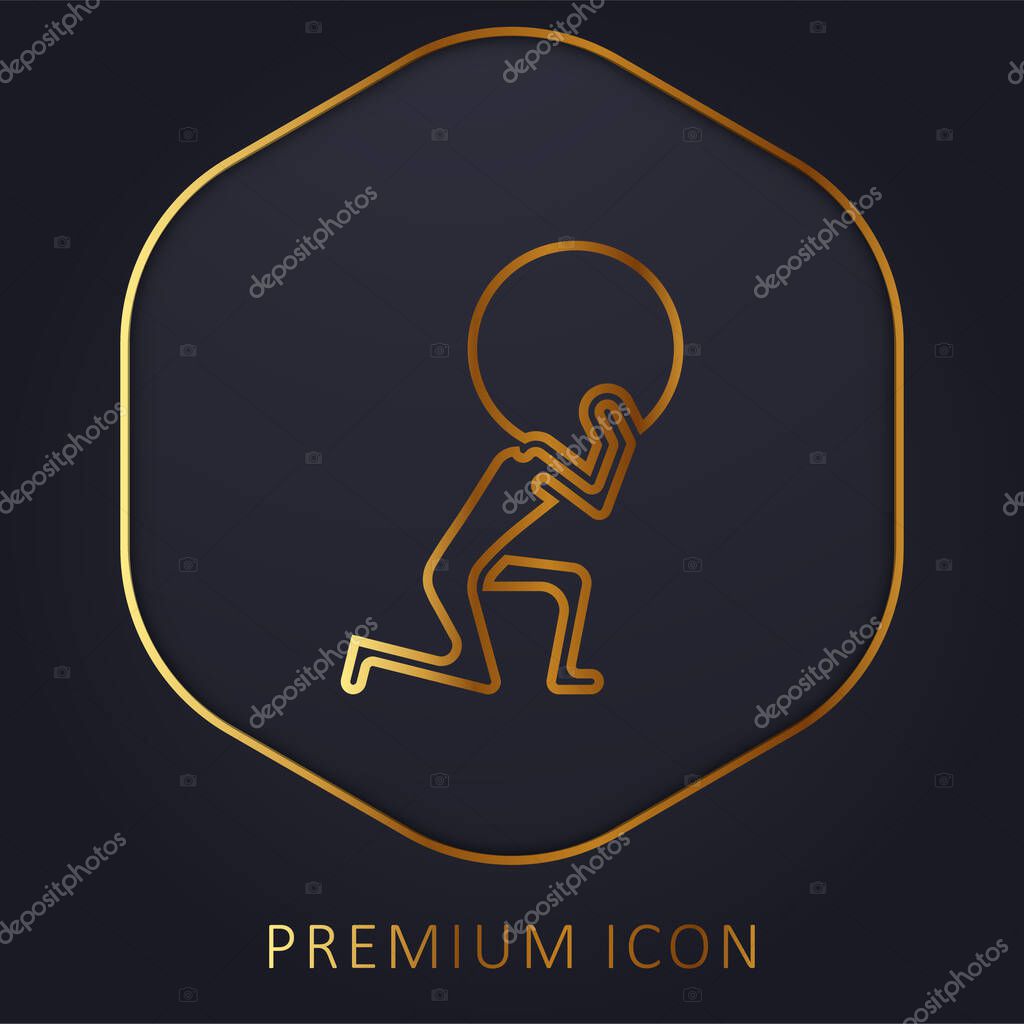 Atlas golden line premium logo or icon