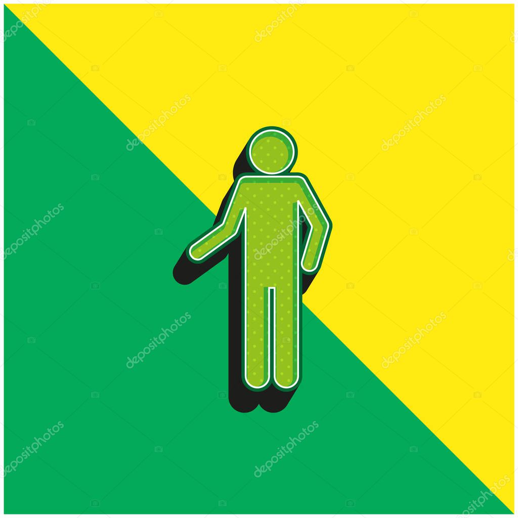 Basic Silhouette Green and yellow modern 3d vector icon logo