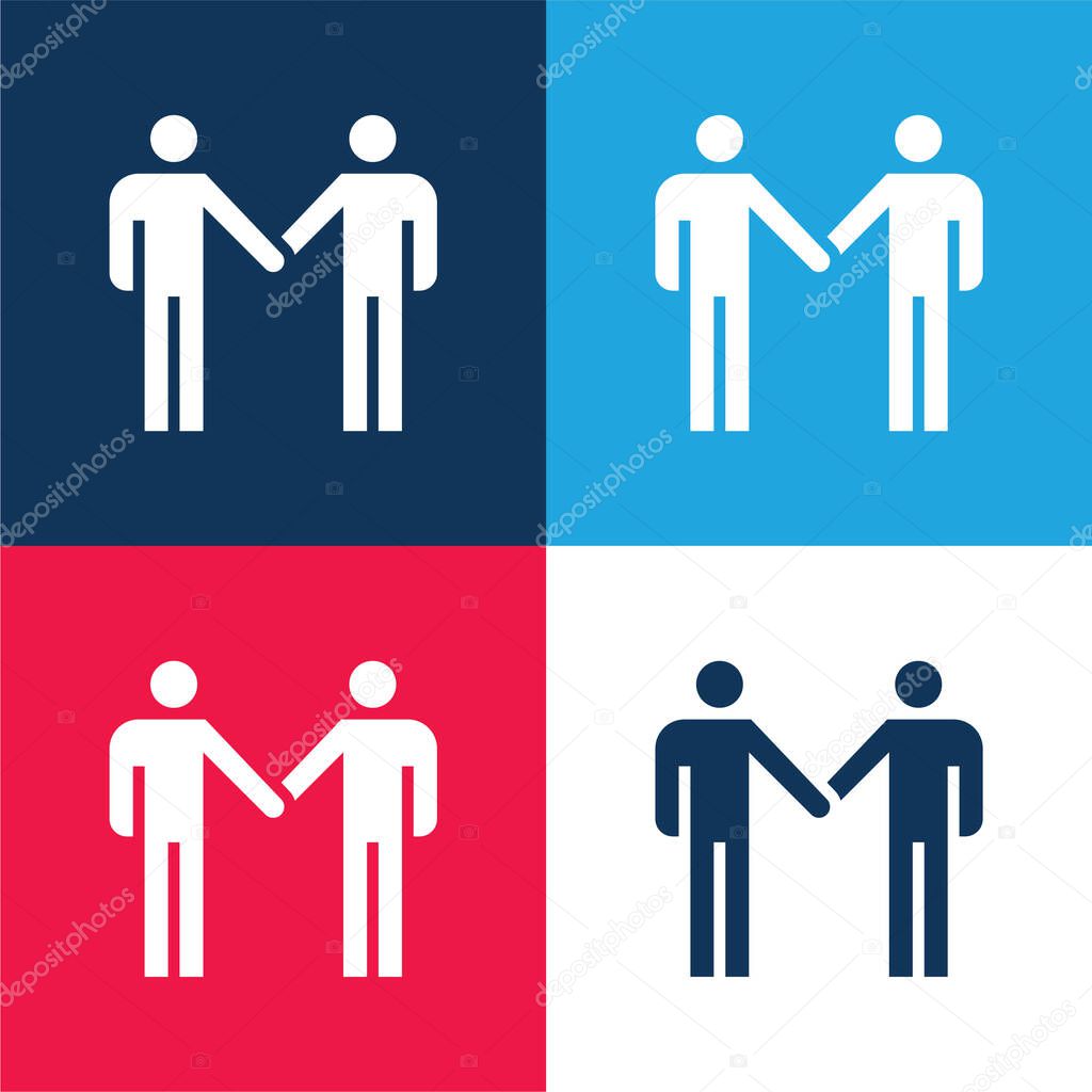 Agreement blue and red four color minimal icon set