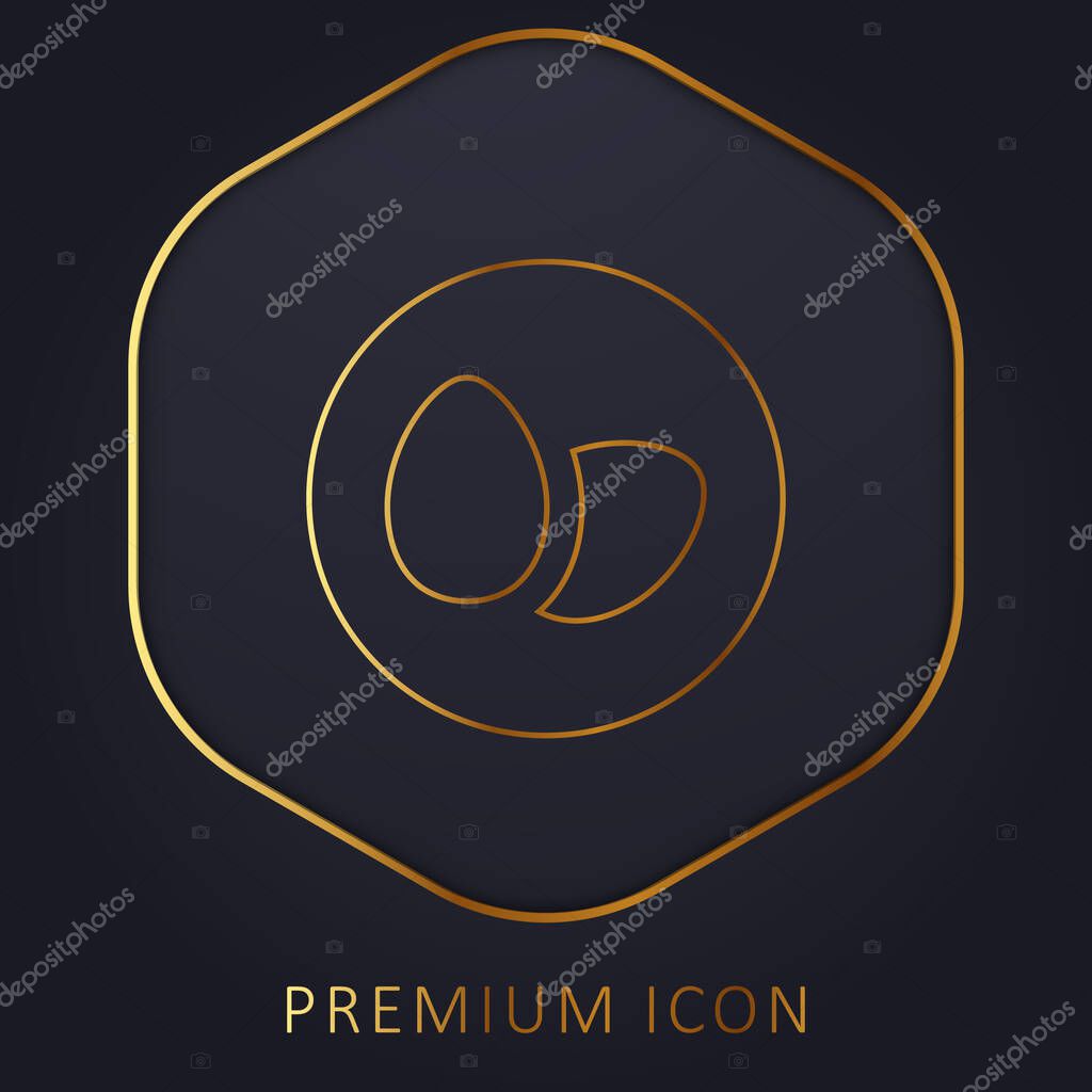 Allergens Eggs golden line premium logo or icon