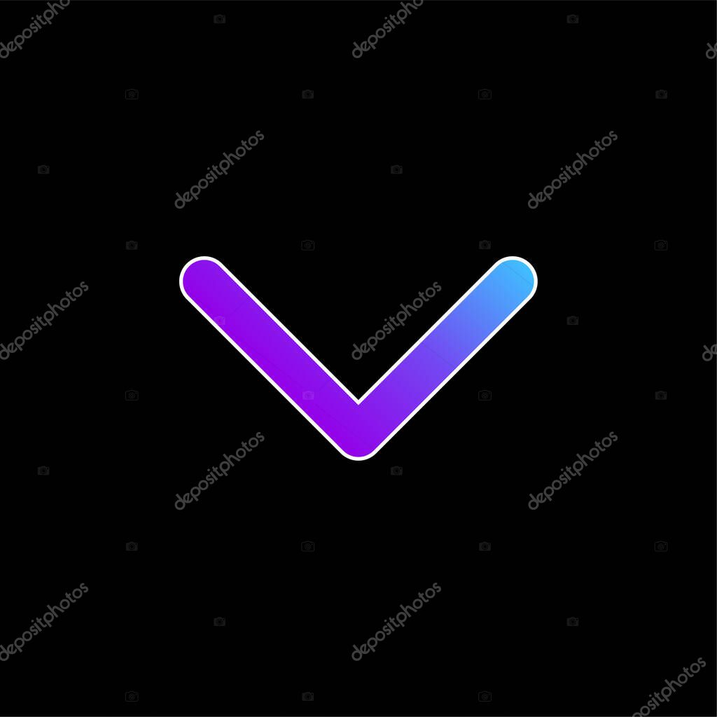 Arrow Down Sign To Navigate blue gradient vector icon