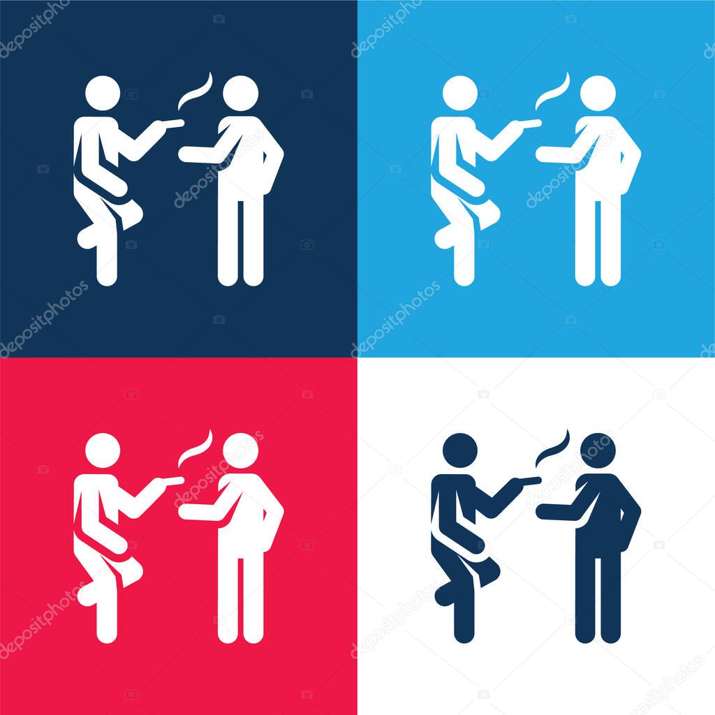 Break blue and red four color minimal icon set