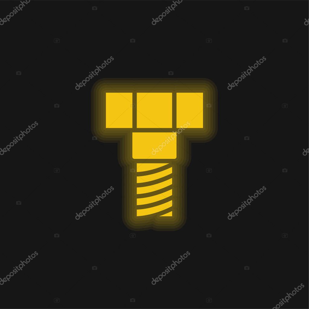 Bolt yellow glowing neon icon