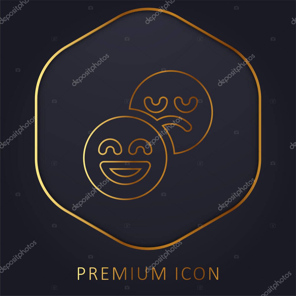 Attitude golden line premium logo or icon