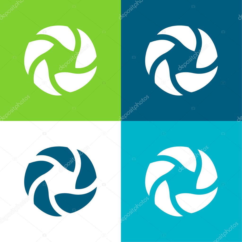 Bread Bagels Flat four color minimal icon set