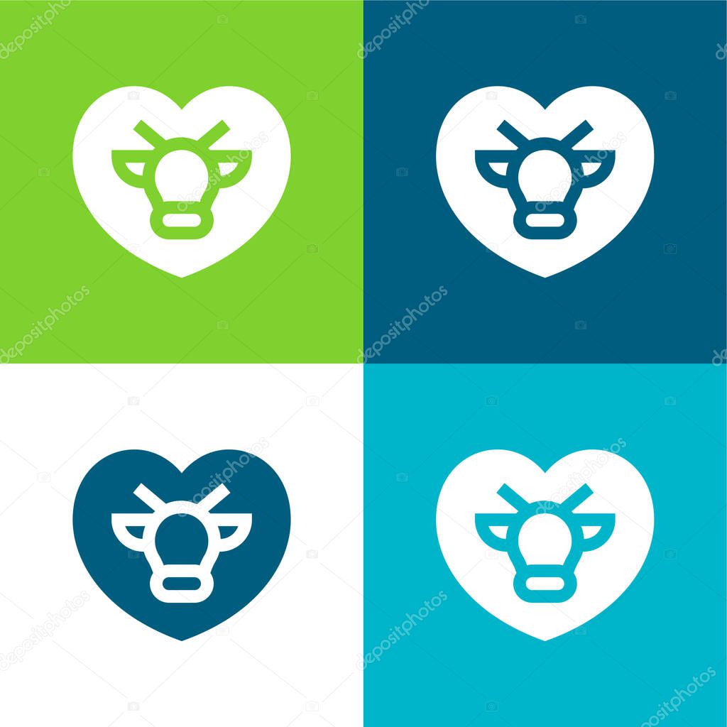 Animal Rights Flat four color minimal icon set
