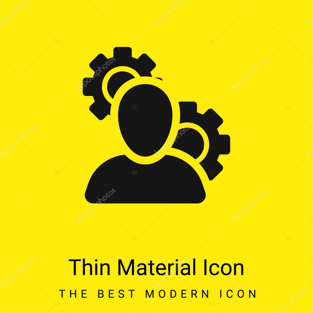 Admin With Cogwheels minimal bright yellow material icon