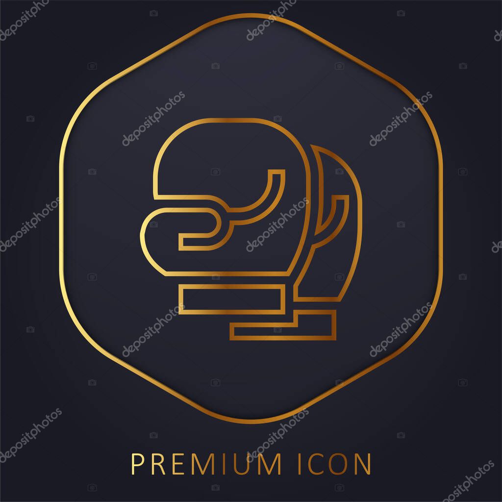 Boxing Gloves golden line premium logo or icon